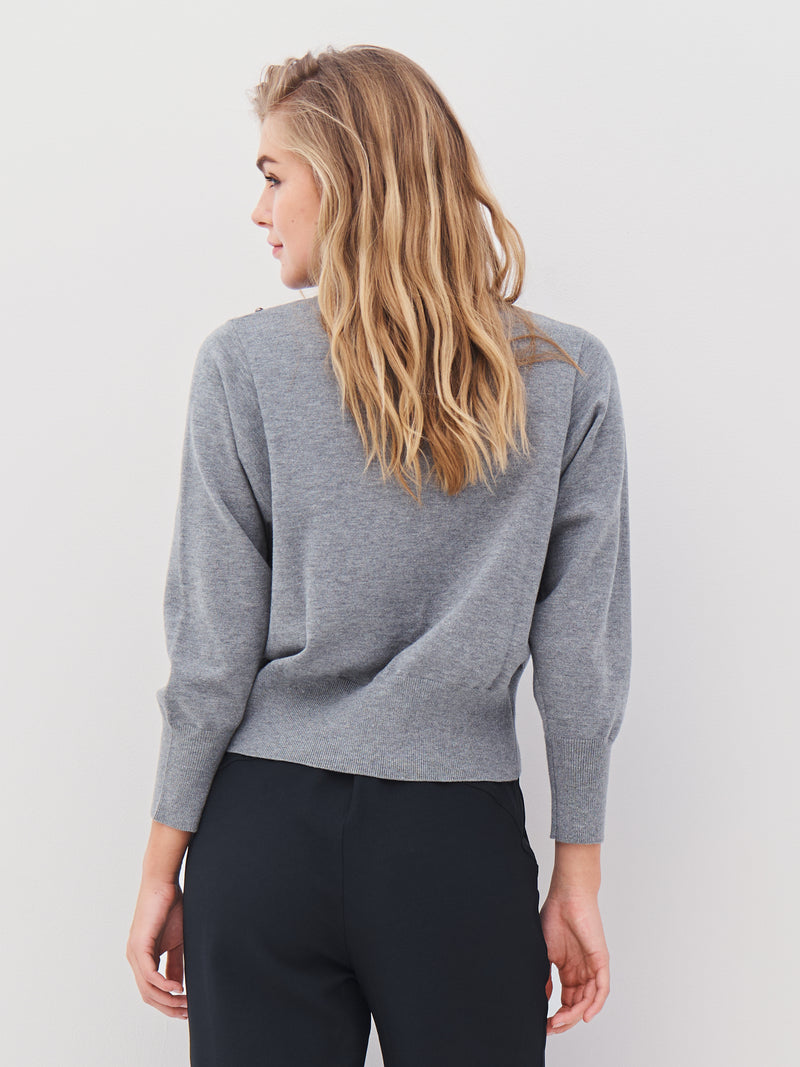 NÜ ADEA knit blouse Blouses 901 Grey mix