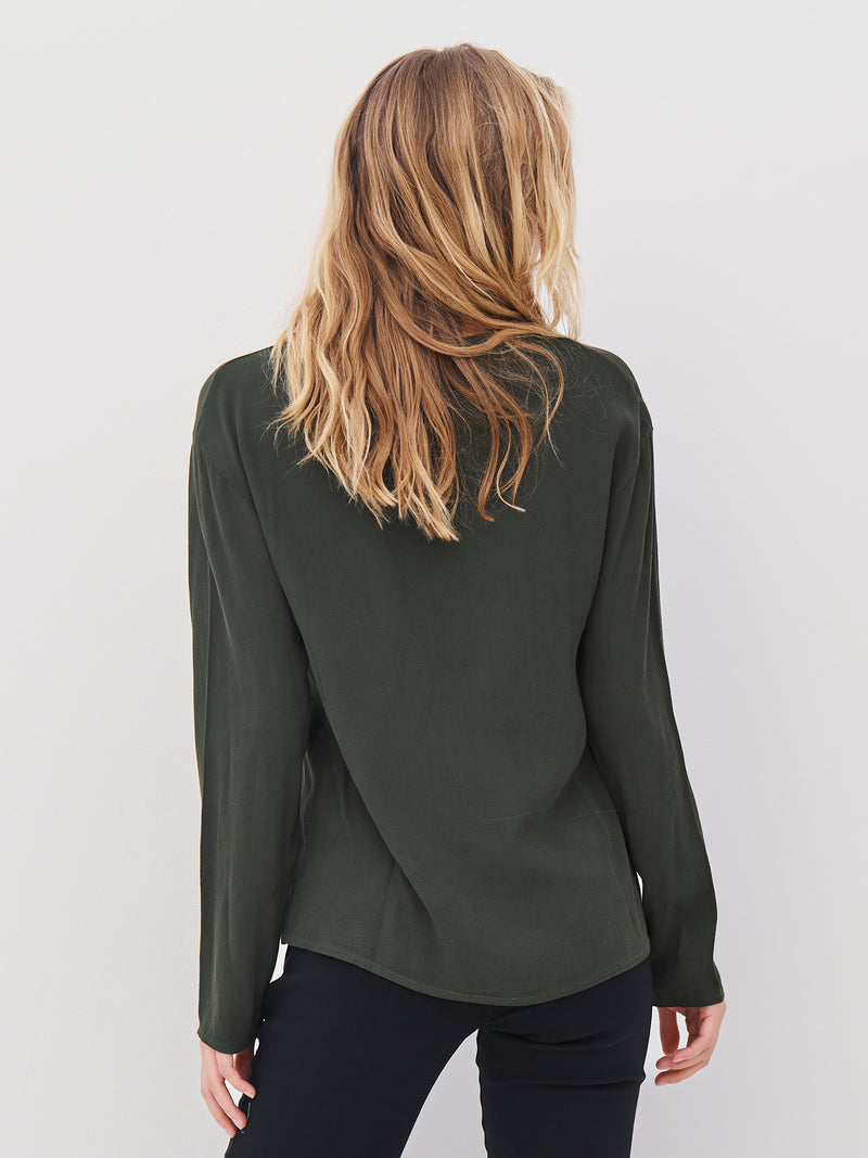 NÜ ANNI V-neck blouse Blouses 385 Dark Green