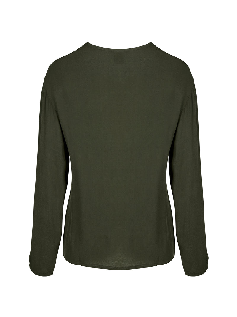 NÜ ANNI V-neck blouse Blouses 385 Dark Green