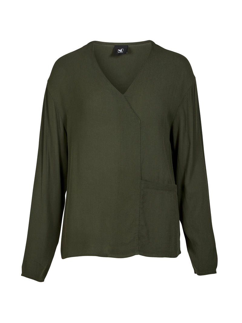 NÜ ANNI V-neck blouse Blouses 385 Dark Green