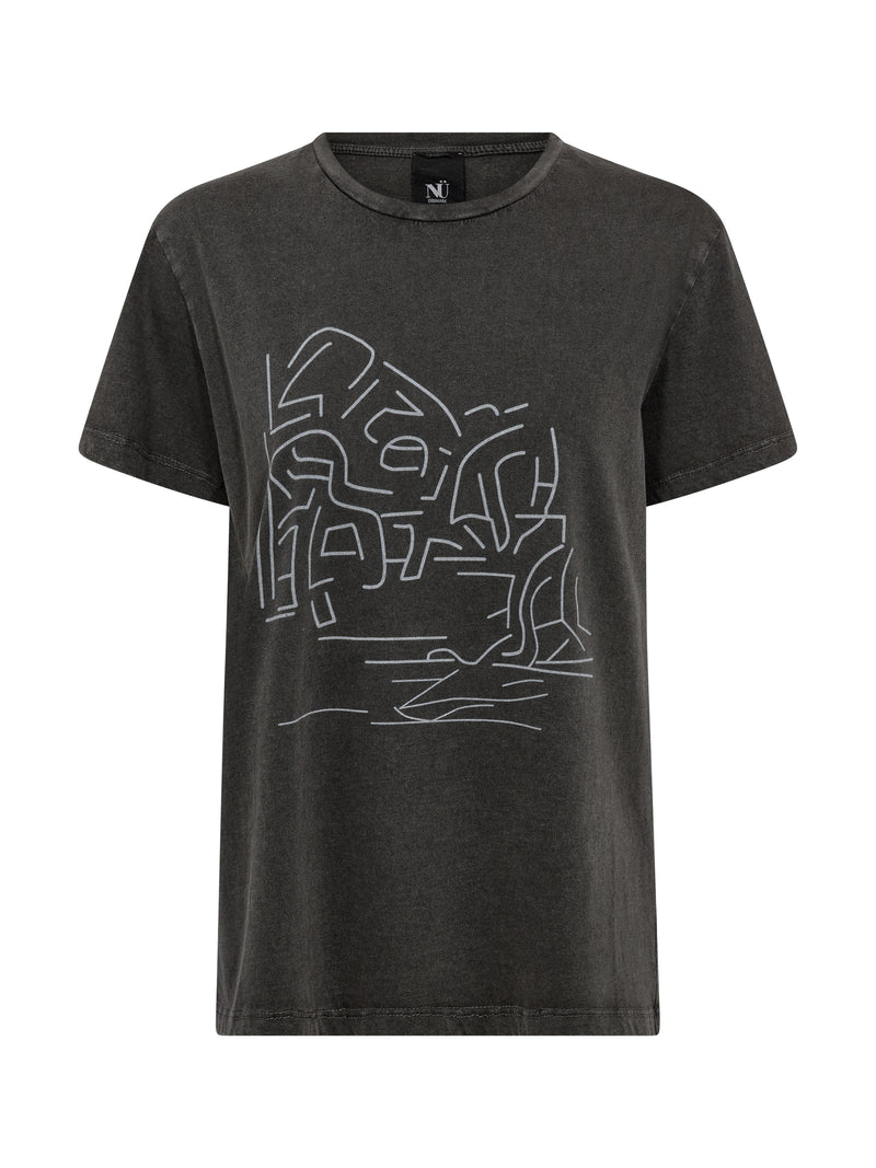 NÜ AYZA tee dyed Tops and T-shirts Black mix