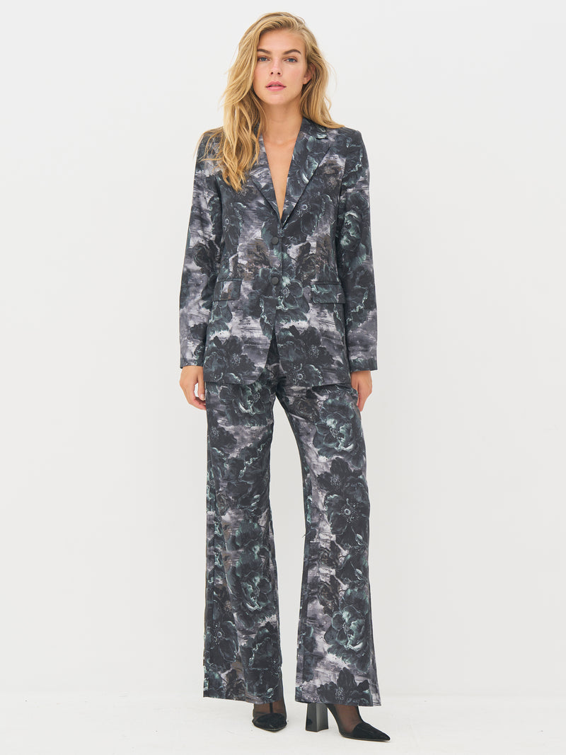 NÜ BALOU trousers Trousers 355 Petrol green mix