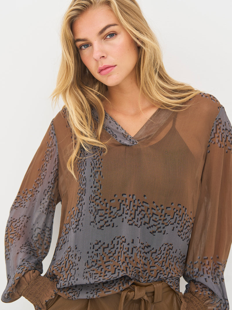 NÜ BIANCA blouse Blouses 294 Dark Earth mix