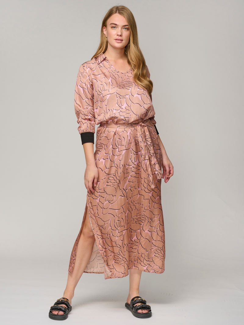 NÜ ODESSA patterned dress Dresses 649 Terracotta Dust mix
