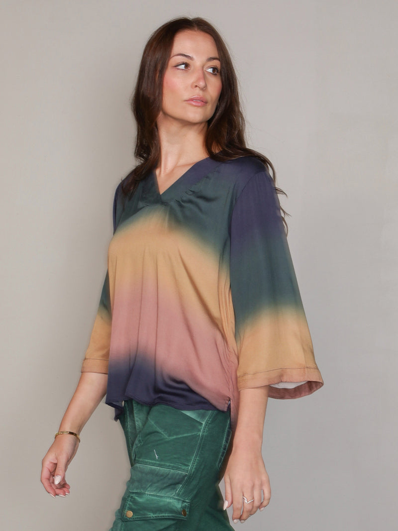 NÜ VILIA blouse Blouses 366 Green Ochre mix