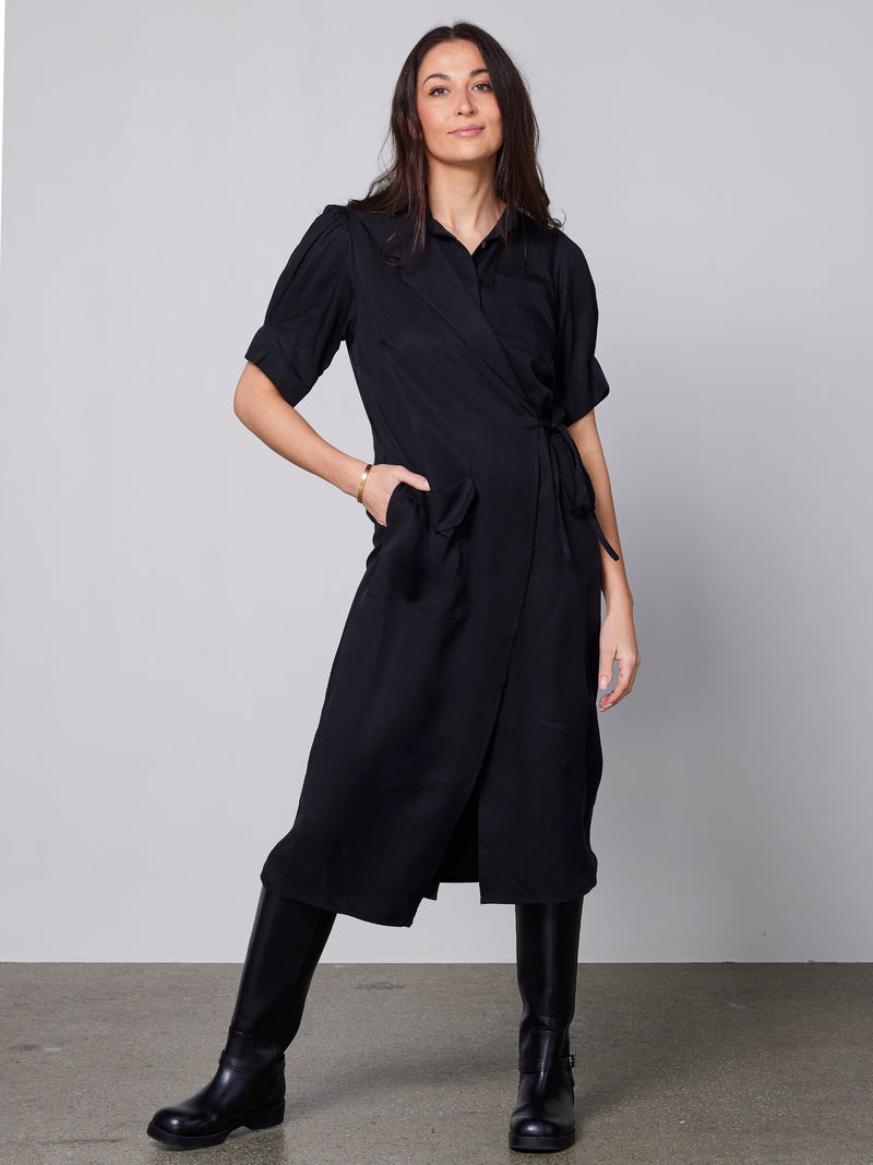 NÜ YMKE wrap dress Dresses Black