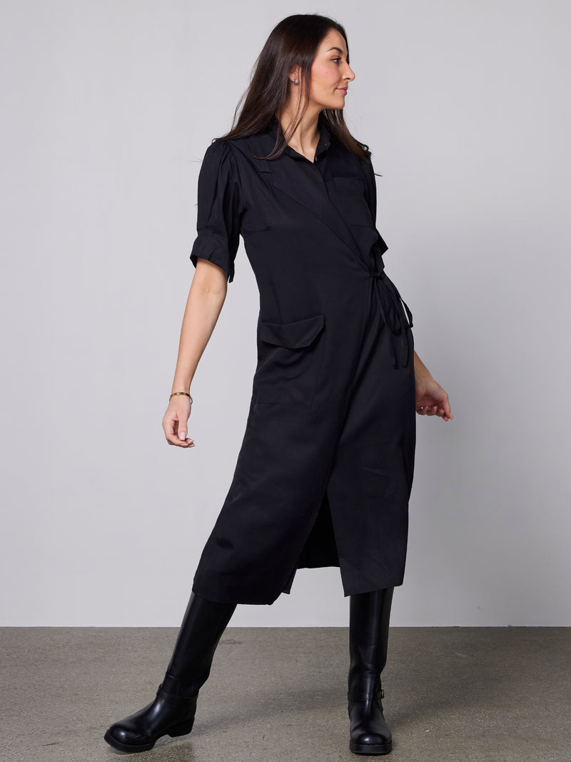 NÜ YMKE wrap dress Dresses Black
