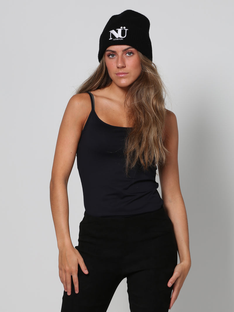 NÜ Beanie Hats 002 Black with white